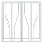 vidaXL Silver Stainless Steel and Tempered Glass Console Table - Modern Entryway/Couch/Sofa Side Table for Living Room, Bedroom, Hallway - Easy Assembly