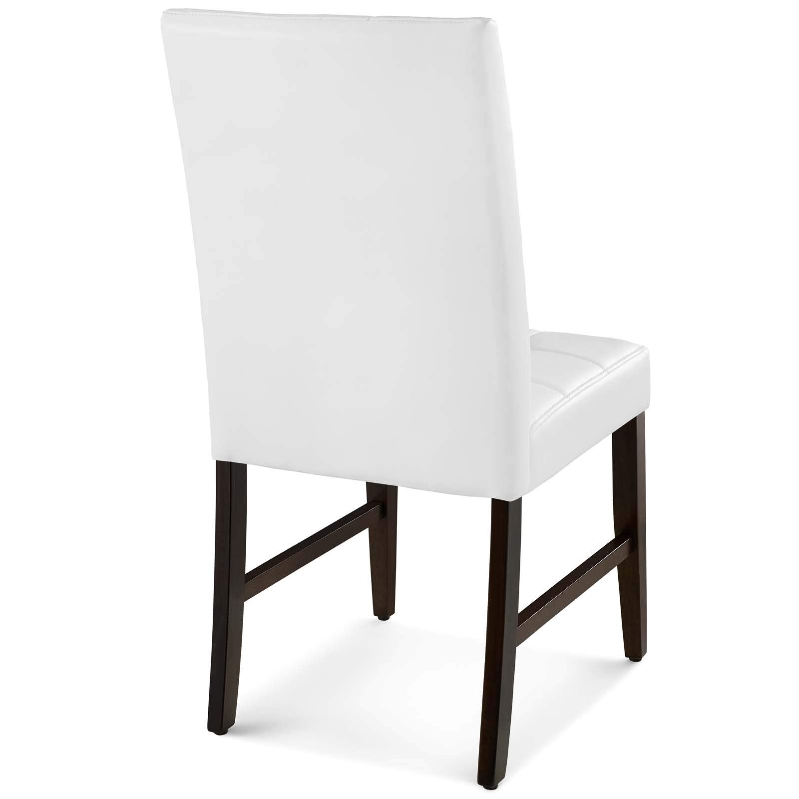 Modway Promulgate Biscuit Tufted Upholstered Faux Leather Dining Side Chair, Set Of 2, White