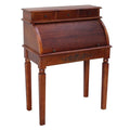International Caravan Furniture Piece Carved Wood Roll Top Desk