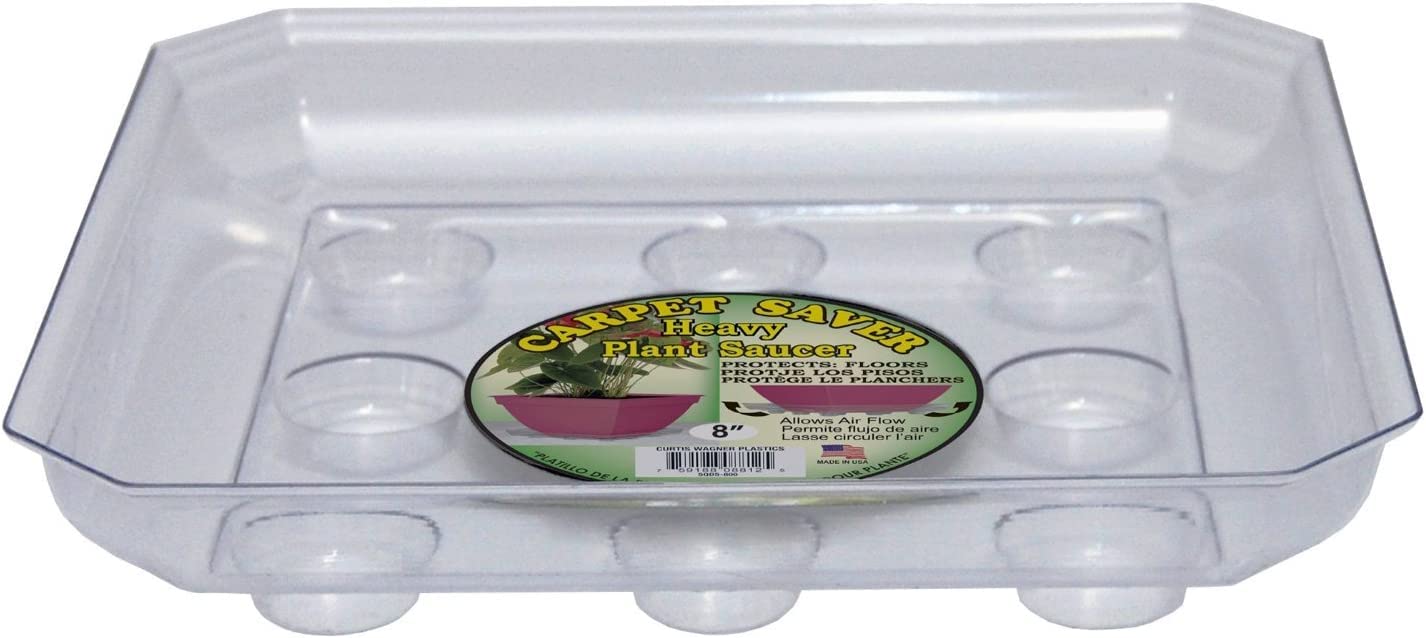 Cwp Sqds-1600 Heavy Gauge Footed Square Carpet Saver Saucer, 16-Inch By 16-Inch, Clear