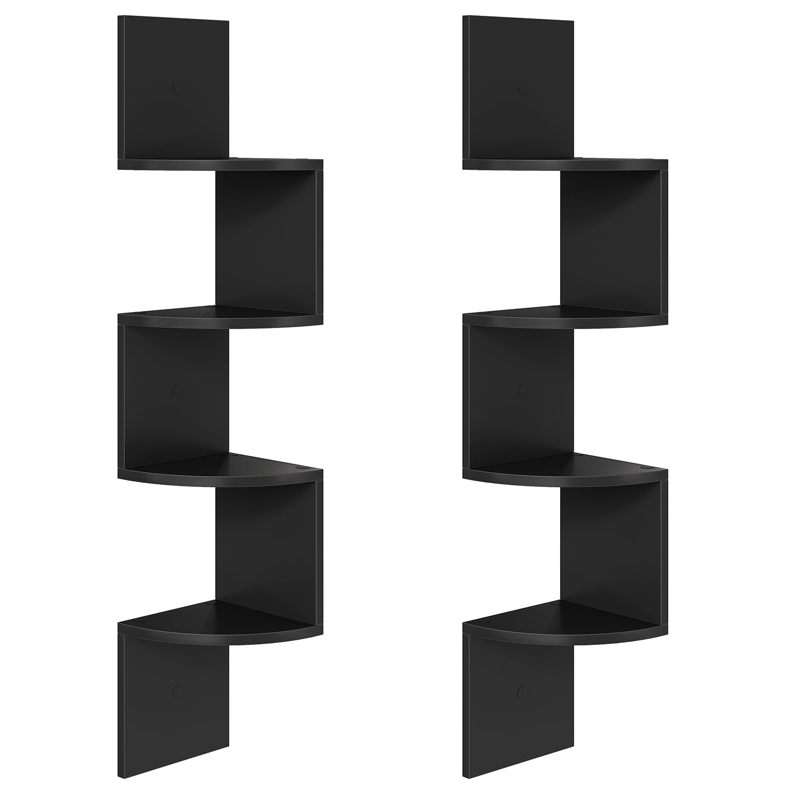 HOOBRO Corner Shelf, Set of 2 Floating Corner Shelves, 4-Tier Wall-Mounted Corner Bookshelves for Living Room, Bedroom, Bathroom