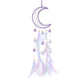 Pretty Jolly Purple Moon Kids Dream Catcher Wall Decor PomPom Feather Baby Dreamcatcher Handmade Children Dream Catcher Home D  