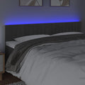 Vidaxl Velvet Led Headboard In Dark Gray - Modern Classic Design, Engineered Wood And Larch Wood Construction, Foam Filled, 78.7"X2"X30.7"/34.6"