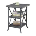 Convenience Concepts Brookline End Table, Charcoal Gray / Slate Gray Frame