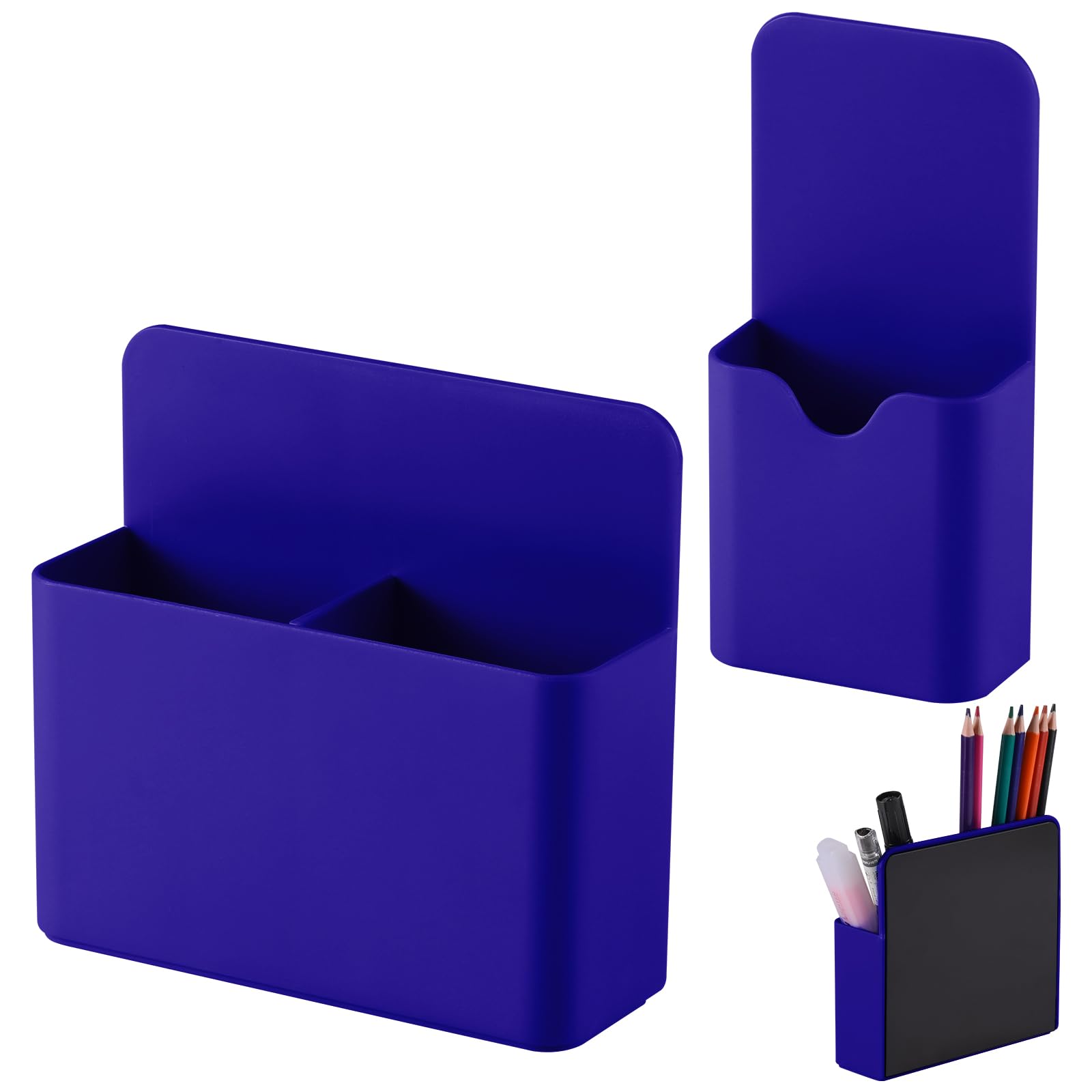 Kitanis Magnetic Pen Holder,2 Pack Magnetic Dry Erase Marker Holder With Generous Compartments,Strong Magnet Storage Marker Pen