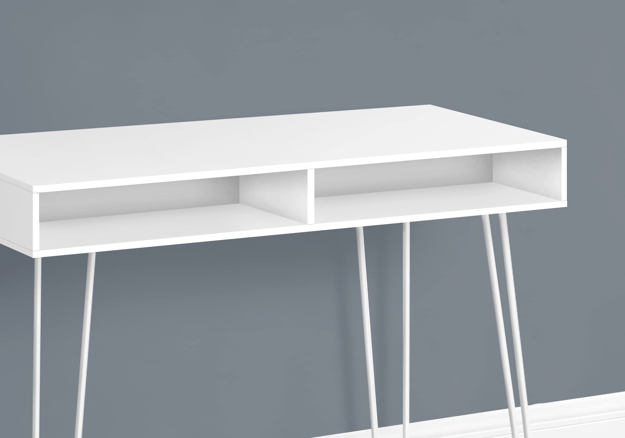 Monarch Specialties I 7770 Computer Desk, Home Office, Laptop, Left, Right Set-up, Storage Drawers, 40' L, Work, Metal, Laminate, White, Contemporary, Modern