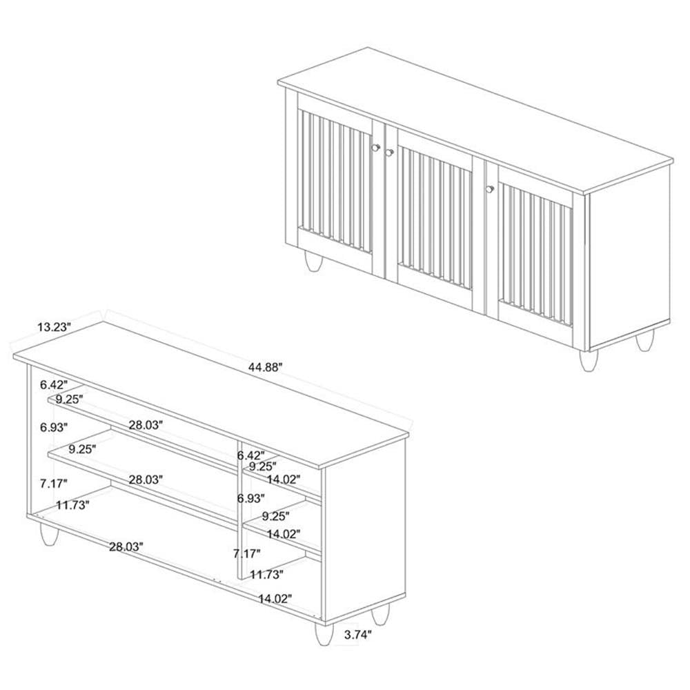 Baxton Studio Fernanda Modern and Contemporary Oak Brown Finished Wood 3-Door Shoe Cabinet