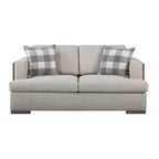 Acme Niamey Loveseat with 2 Pillows in Fabric & Cherry