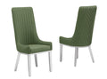 Best Quality Furniture Teddy Fabric, 19" Pleated High Back Chair, Green/Silver