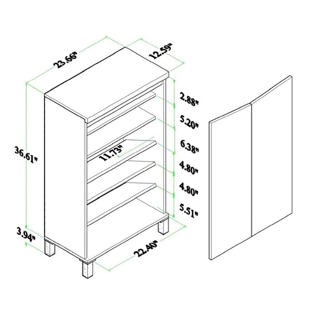 Baxton Studio Talon Modern and Contemporary Two-Tone Walnut Brown and Dark Grey Finished Wood 2-Door Shoe Storage Cabinet