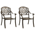 vidaXL Patio Chairs Set – 2 pcs Cast Aluminum Outdoor Furniture, Weather-Resistant and Rust-Resistant, with Elegant Seat and Back Patterns, in a Stunning Bronze Color, Perfect for Gardens and Patios