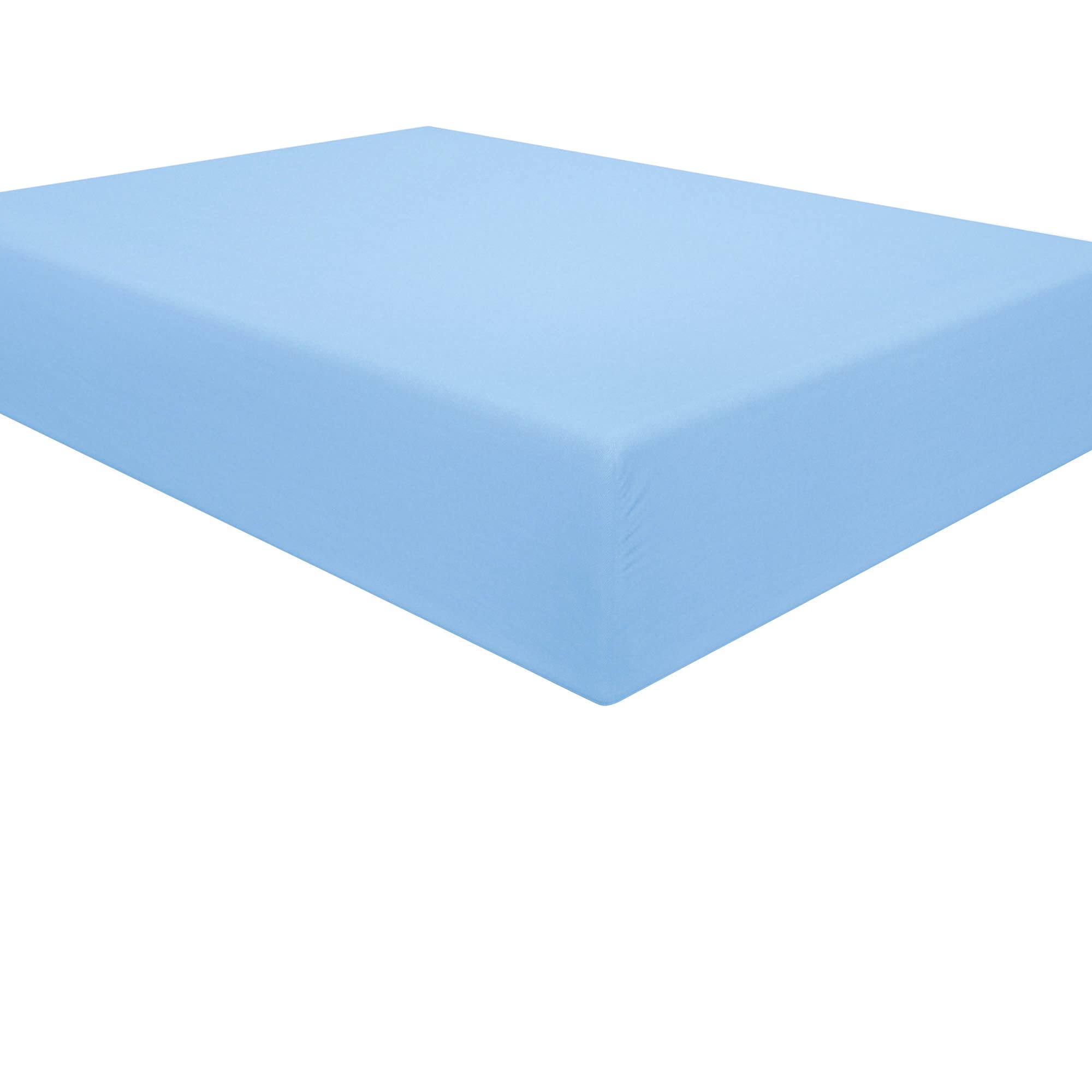 Ntbay 100% Brushed Microfiber Full Fitted Sheet, 1800 Super Soft And Cozy, Wrinkle, Fade, Stain Resistant Deep Pocket Fitted Bed Sheet Only, Sky Blue