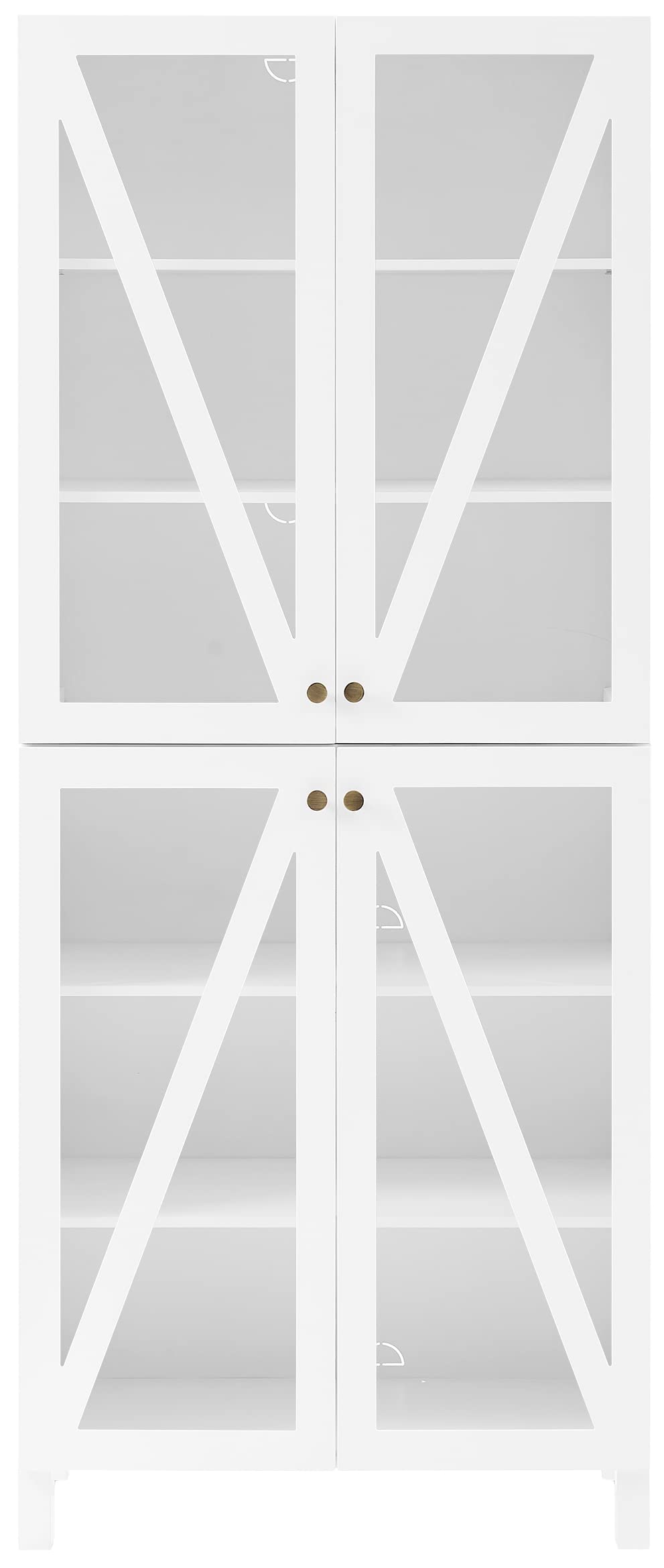 Crosley Furniture Cassai Tall Pantry Storage Cabinet With Shelves, Kitchen, Dining, Or Laundry Room, White