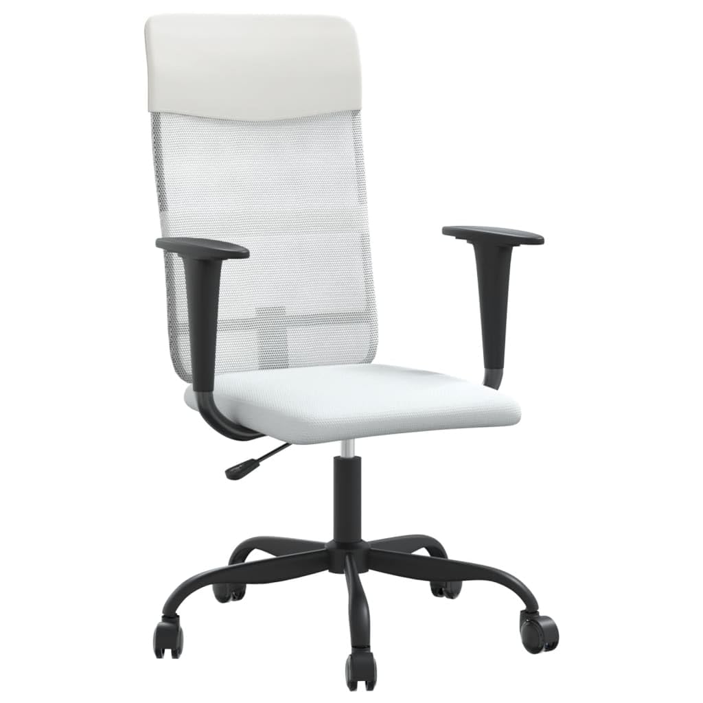 vidaXL Modern Office Chair with Breathable Mesh Fabric, Faux Leather and Adjustable Height - Functional and Stylish Seating Solution