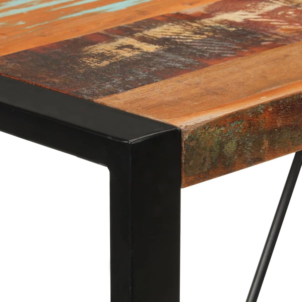 vidaXL Solid Reclaimed Wood Bar Table - Vintage Industrial Rectangular Bistro Table for Dining, Kitchen, 43.3"x21.7"x43.3", Iron Frame