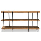Baxton Studio Tarah Modern Rustic and Industrial Natural Brown Finished Wood and Black Finished Metal Console Table