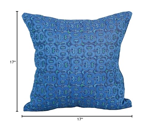 Blazing Needles Square Jacquard Throw Pillows, 17&quot;, Mahlika Caspia 2 Count
