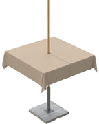 Queenker Light Khaki Outdoor Tablecloth With Umbrella Hole And Zipper, Solid Color Table Cover For Square Tables Waterproof Tabl