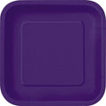 Deep Purple Square Dessert Plates - 7'' (Pack Of 16) - Premium Quality Paper - Perfect For Parties & Events
