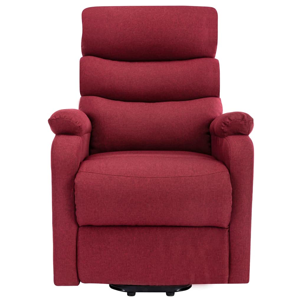 vidaXL Power Lift Recliner with Massage Function, Adjustable Backrest and Footrest, Easy Assembly, Durable Fabric Upholstery, Perfect for Elderly or Mobility Issues, Wine Red