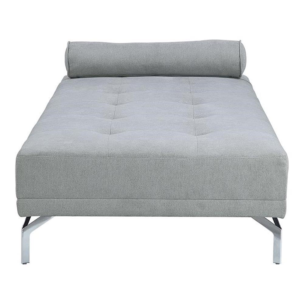 Acme Quenti Sofa Bed with Pillow in Gray Melange Velvet