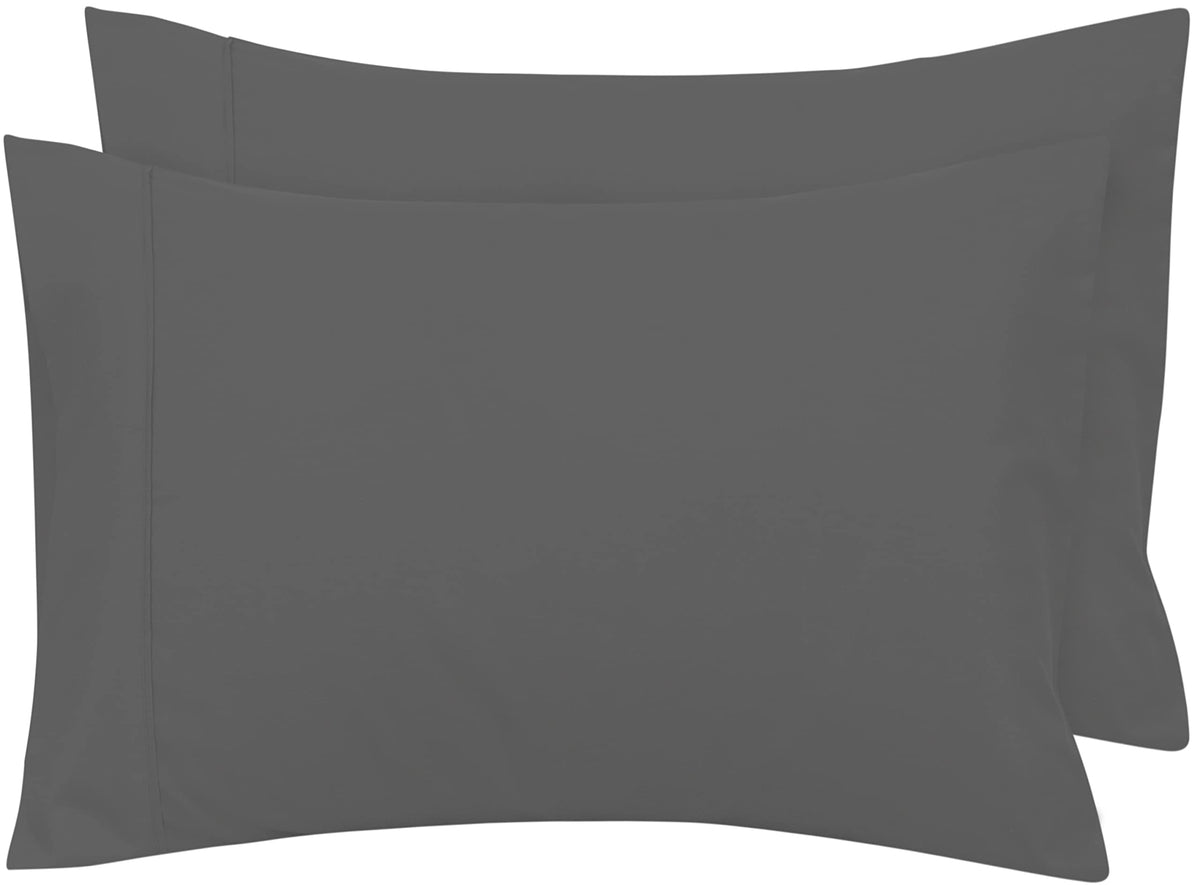 Royale Linens King Pillowcase Set Of 2 - Bed Pillow Cover - 20' X 40' -Grey Pillowcases - 1800 Brushed Microfiber, Wrinkle & F