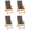 vidaXL 4X Solid Teak Wood Patio Chairs with Taupe Cushions Garden Outdoor Balcony Backyard Terrace Dining Dinner Lounge Seating Home Furniture