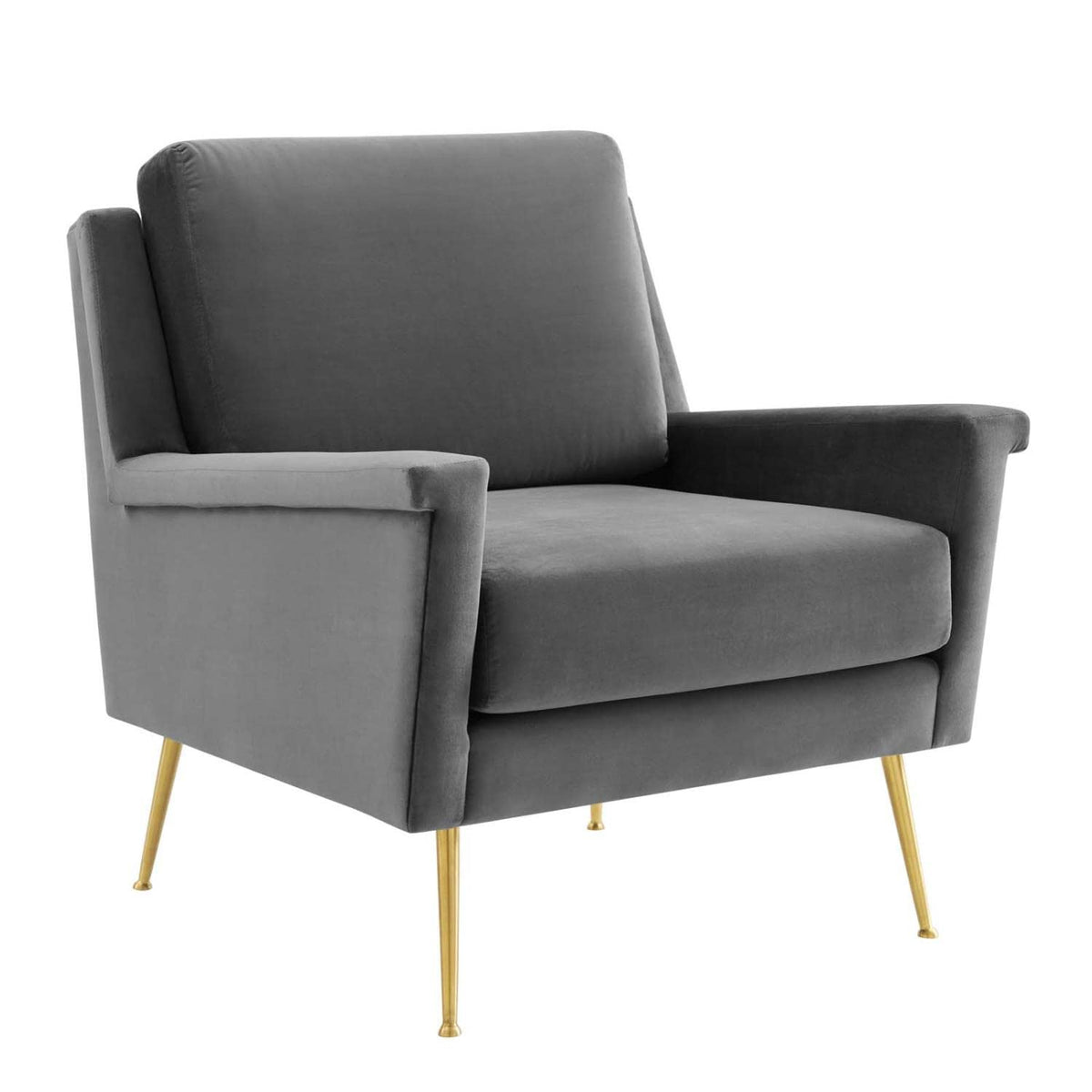 Modway Chesapeake Performance Velvet, Armchair, Gold Gray