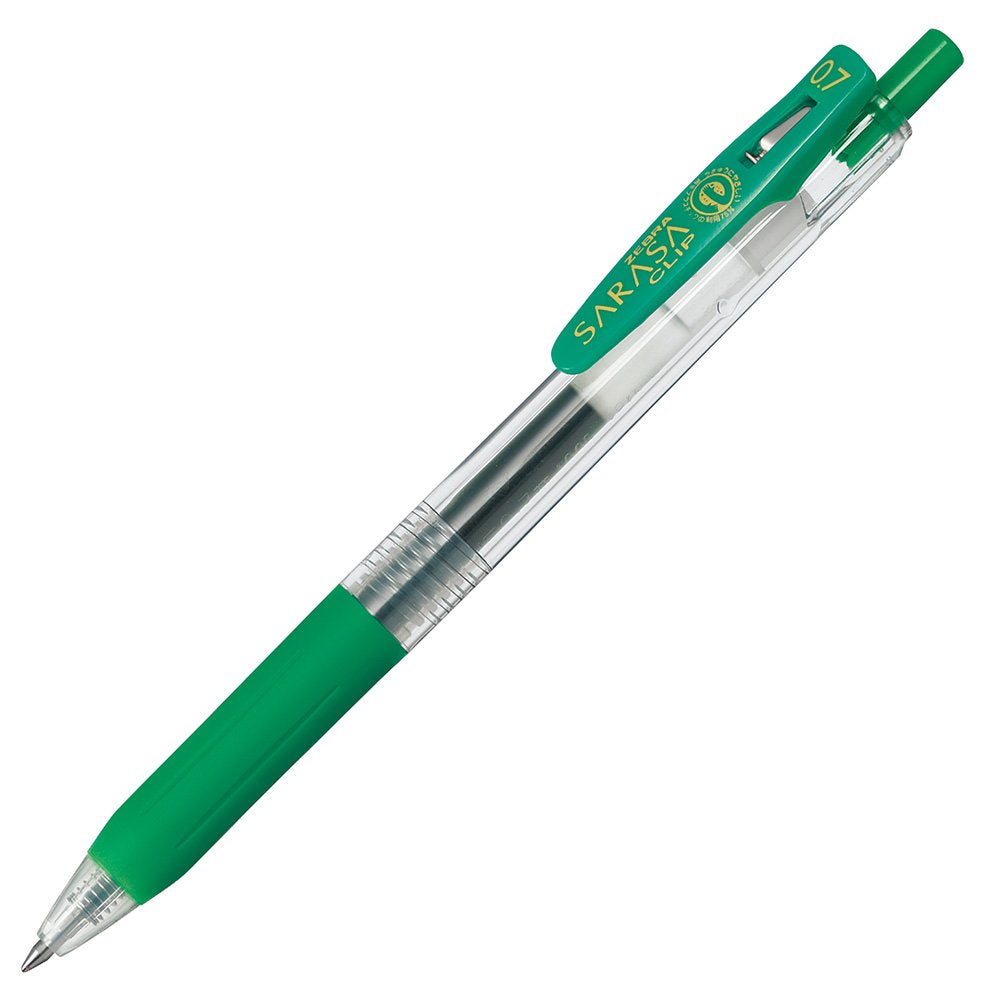 Zebra Sarasa Clip B-Jjb15-G Gel Ballpoint Pen, 0.7, Green, 10 Pieces