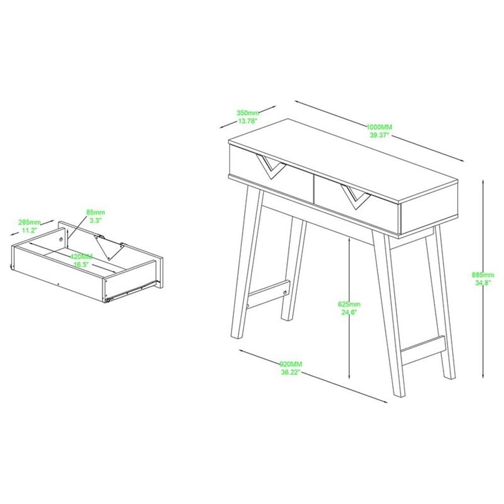 Baxton Studio Wales Modern and Contemporary Light Brown Finished Wood 2-Drawer Console Table