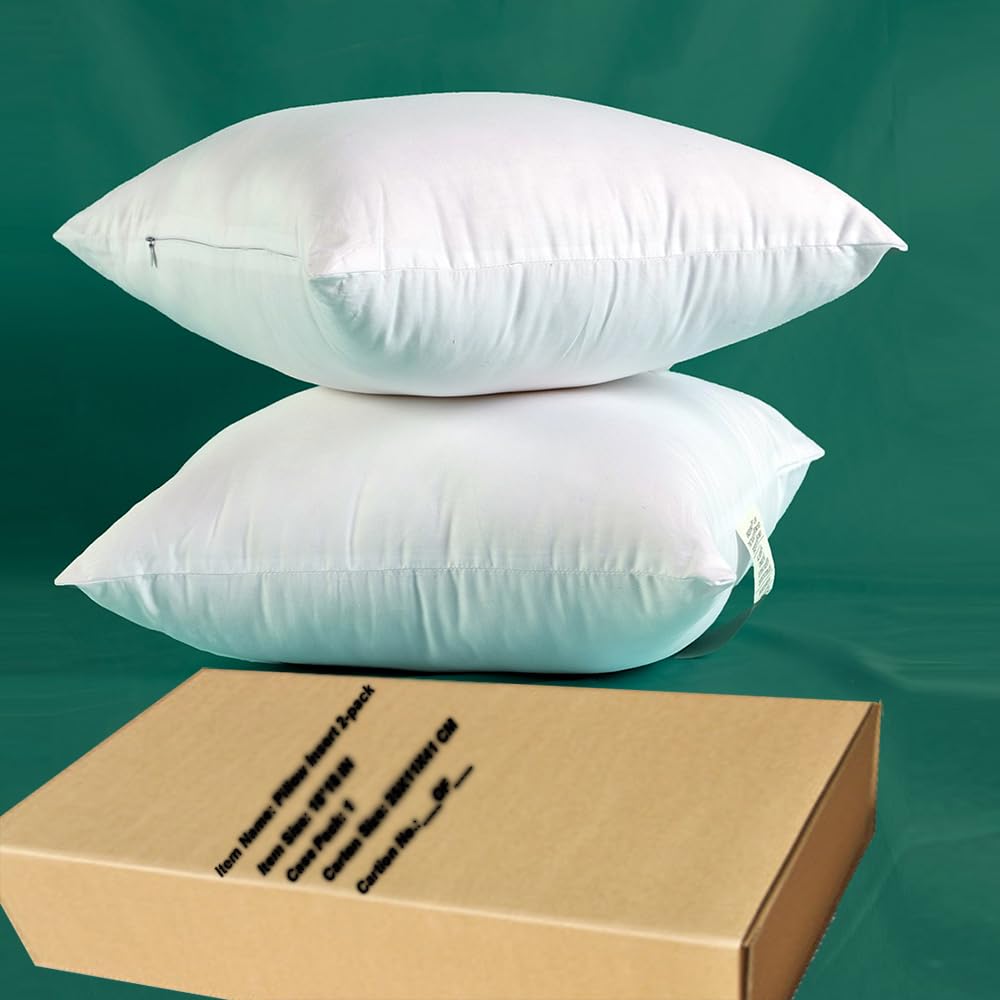 Winighting Set Of 2 Ultra Plump Cotton Fabric 12 X 20 Inches Throw Pillow Inserts, Down Alternative Couch Pillow Inserts Bed Pil