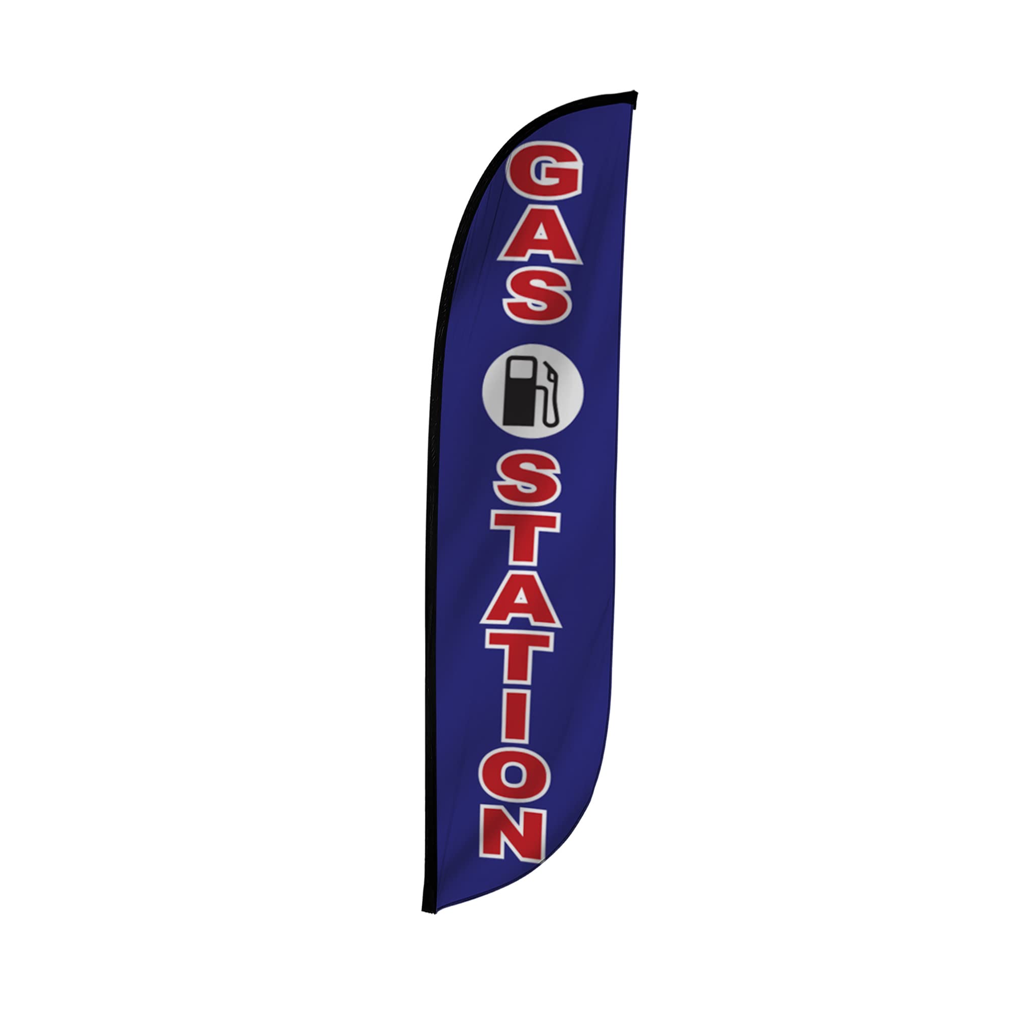 Lookourway Feather Flag - 12Ft Tall Advertising Flag Banner For Business And Events Promotion - Flag Only - Gas Station (10M1200