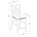 East West Furniture Quincy Counter Bar Stool-Pub Height Wooden Chairs, Set of 2, Black & Cherry