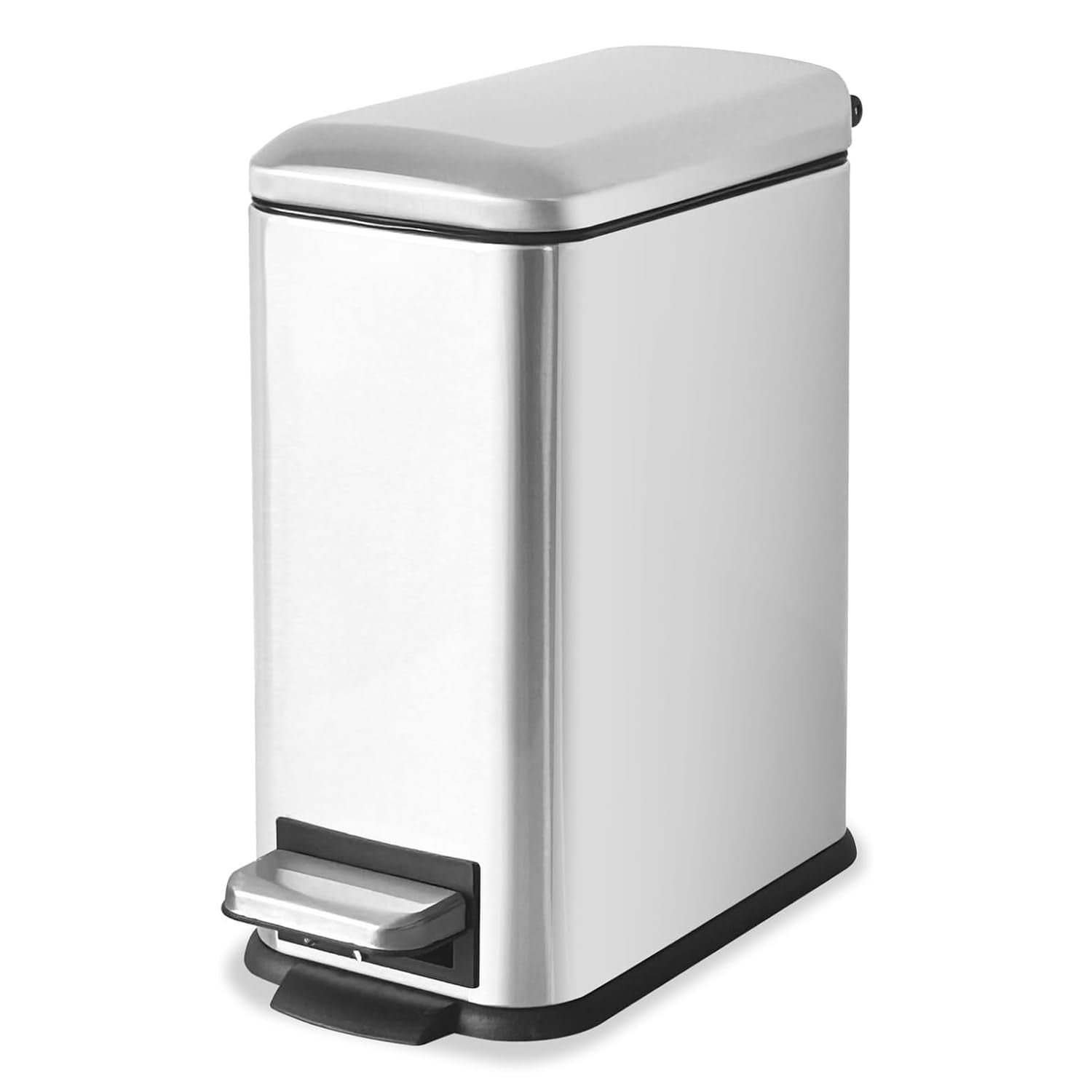 JM YIPENG 5L/ 1.3 Gallon Trash Can with Removable Inner Bucket, Soft Close lid, Finger Proof Stainless Steel Step Pedal Garbage 