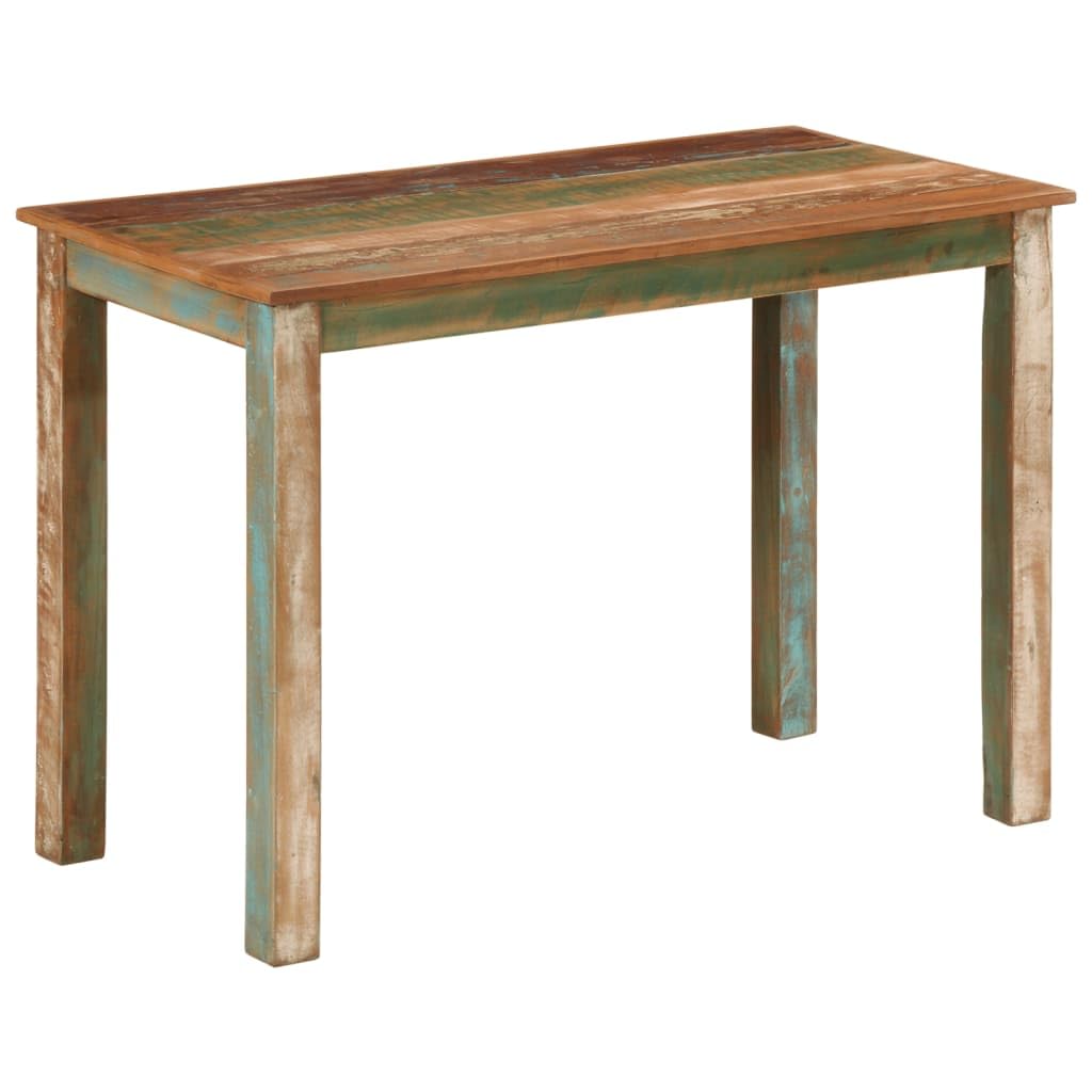 vidaXL Dining Table - Solid Wood Reclaimed, Multicolour Finish, Vintage Rectangular Design, 43.3"x21.7"x29.9" for Home, Kitchen, Meal Area