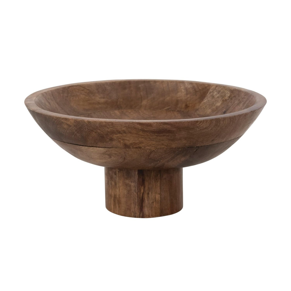Bloomingville Mango Wood Footed, Walnut Finish Bowl, 12'' L x 12'' W x 5'' H, Brown