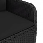 vidaXL 3-Piece Patio Bistro Set in Black - Stylish Outdoor Furniture Set with Poly Rattan, Steel, and Acacia Wood Construction - Includes Armchairs and Coffee Table for Outdoor Relaxation