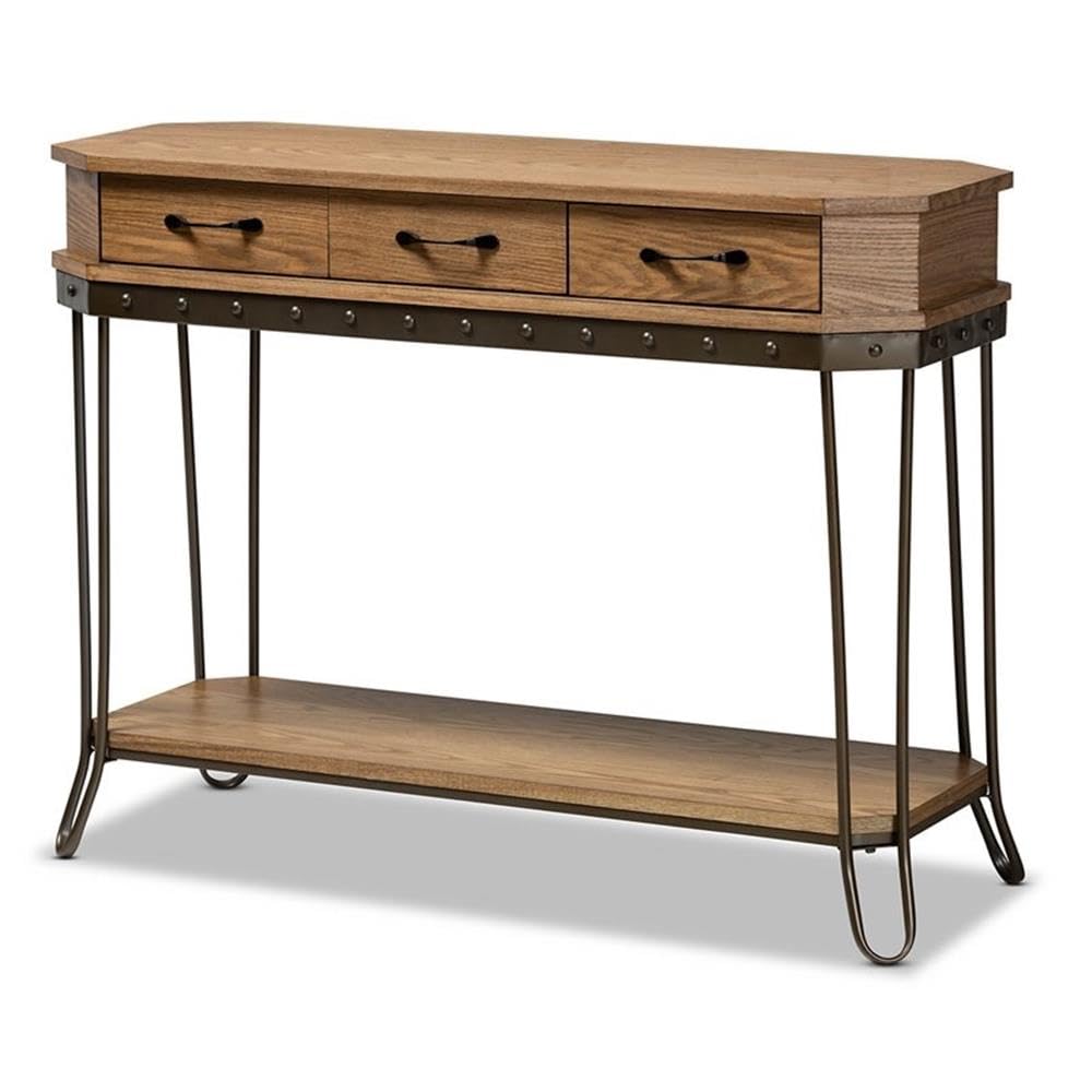 Baxton Studio 3-Drawer Console Table - Thumbnail 3