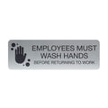Sblabels Employees Must Wash Hands Indoor Easy Adhesive Mount Door And Wall Sign For Restaurants And Small Businesses 3' X 9'