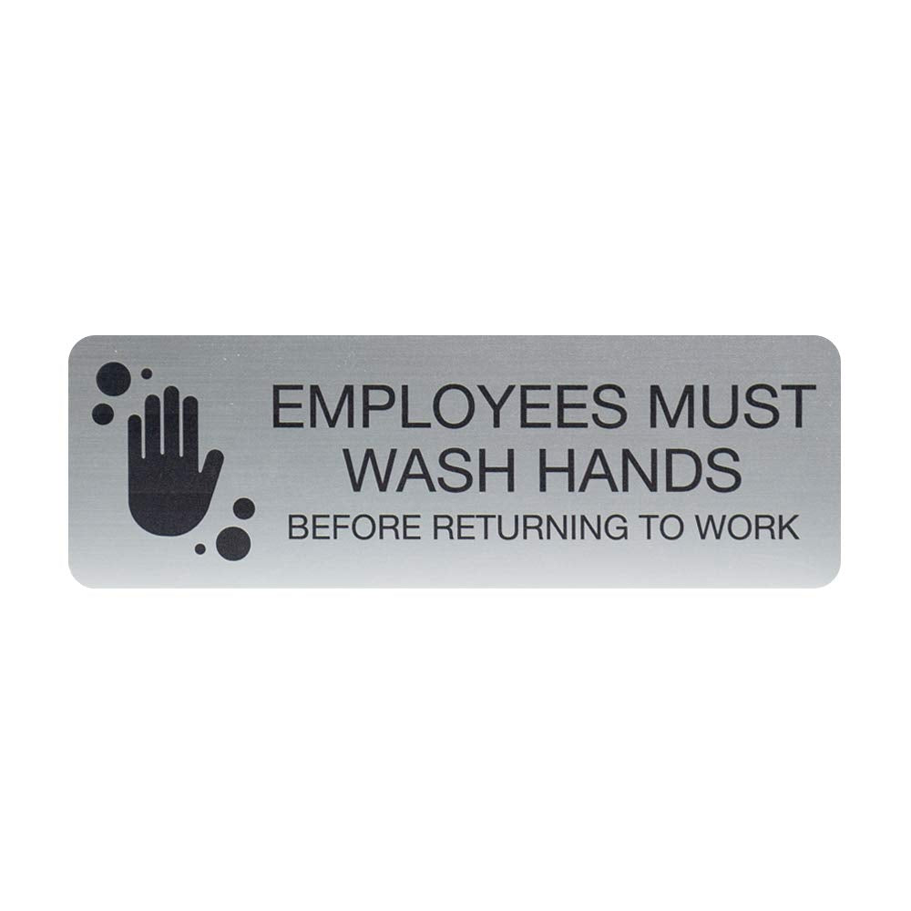 Sblabels Employees Must Wash Hands Indoor Easy Adhesive Mount Door And Wall Sign For Restaurants And Small Businesses 3' X 9'