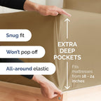 Extra Deep Pocket King Sheets - 4 Piece Breathable & Cooling Bed Sheets - Hotel Luxury Bed Sheet Set - Soft, Wrinkle Free & Comfy - Easily Fits Extra Deep Mattresses - Deep Pocket Beige Sheets Set