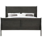 Acme Louis Philippe Eastern King Bed in Dark Gray