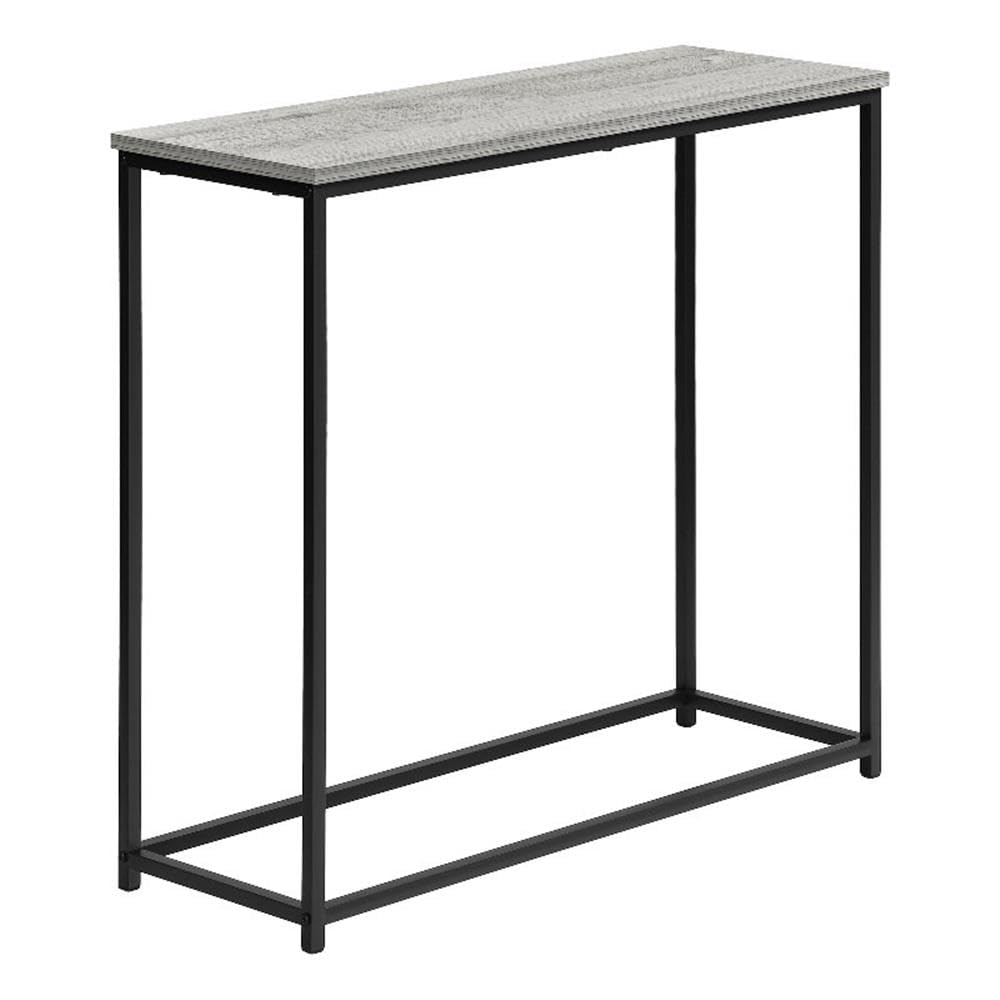 Monarch Specialties 2251 Accent Table, Console, Entryway, Narrow, Sofa, Living Room, Bedroom, Metal, Laminate, Grey, Black, Contemporary, Modern Table-32 Hall, 31.5' L x 11.5' W x 29' H