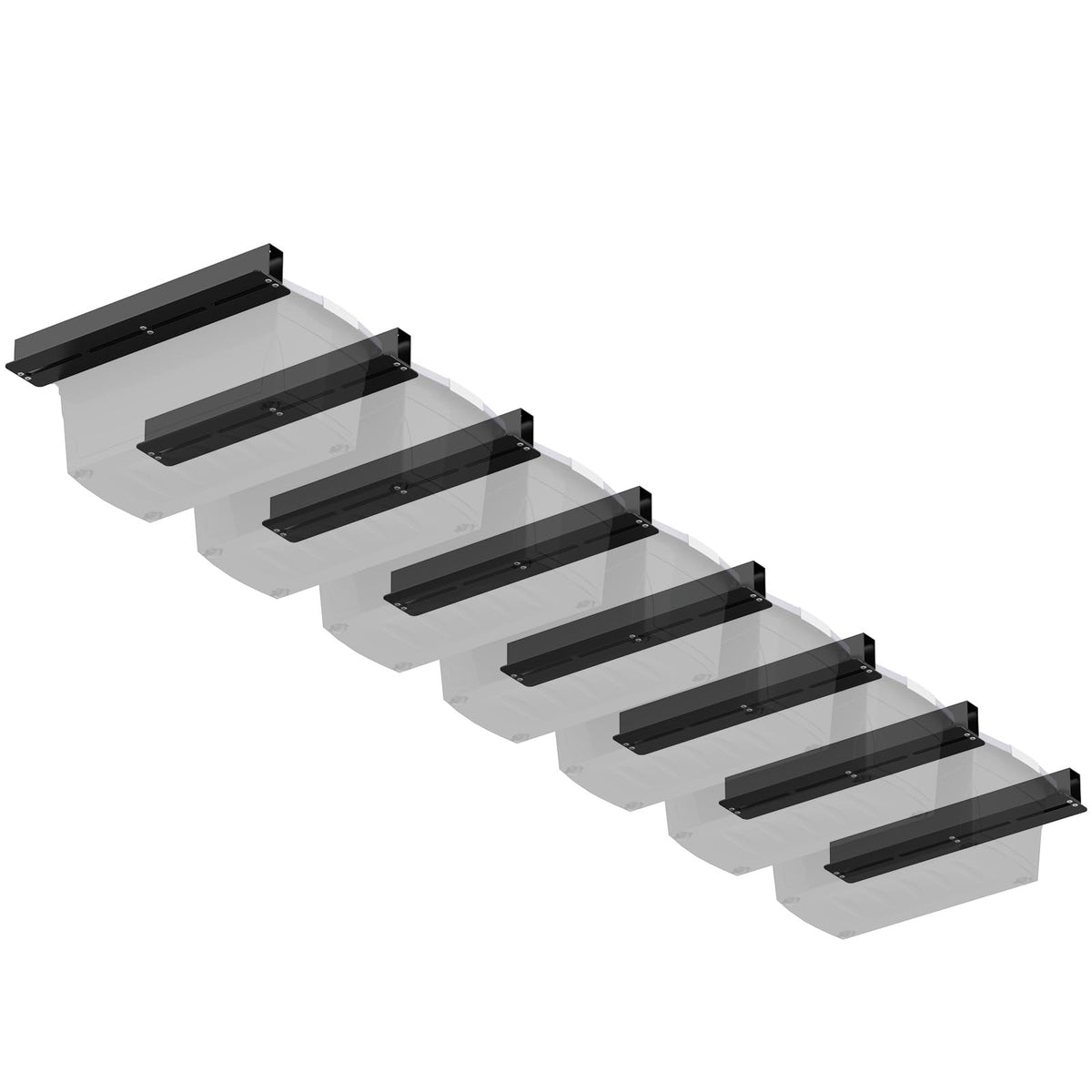 Linone Ceiling Storage Rack, 16 Inch, 8 Sets for 7 Bins