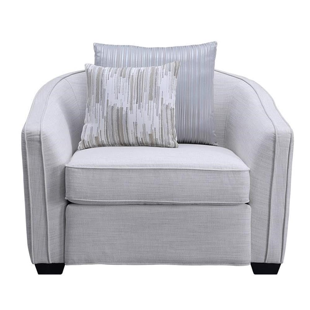 Acme Mahler II Chair with 2 Pillows in Beige Linen Fabric