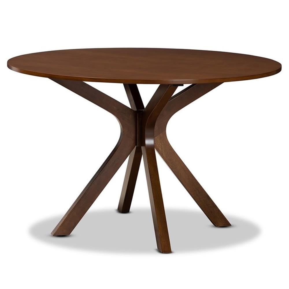 Baxton Studio Sadie Modern and Contemporary Grey Fabric Upholstered and Walnut Brown Finished Wood 7-Piece Dining Set