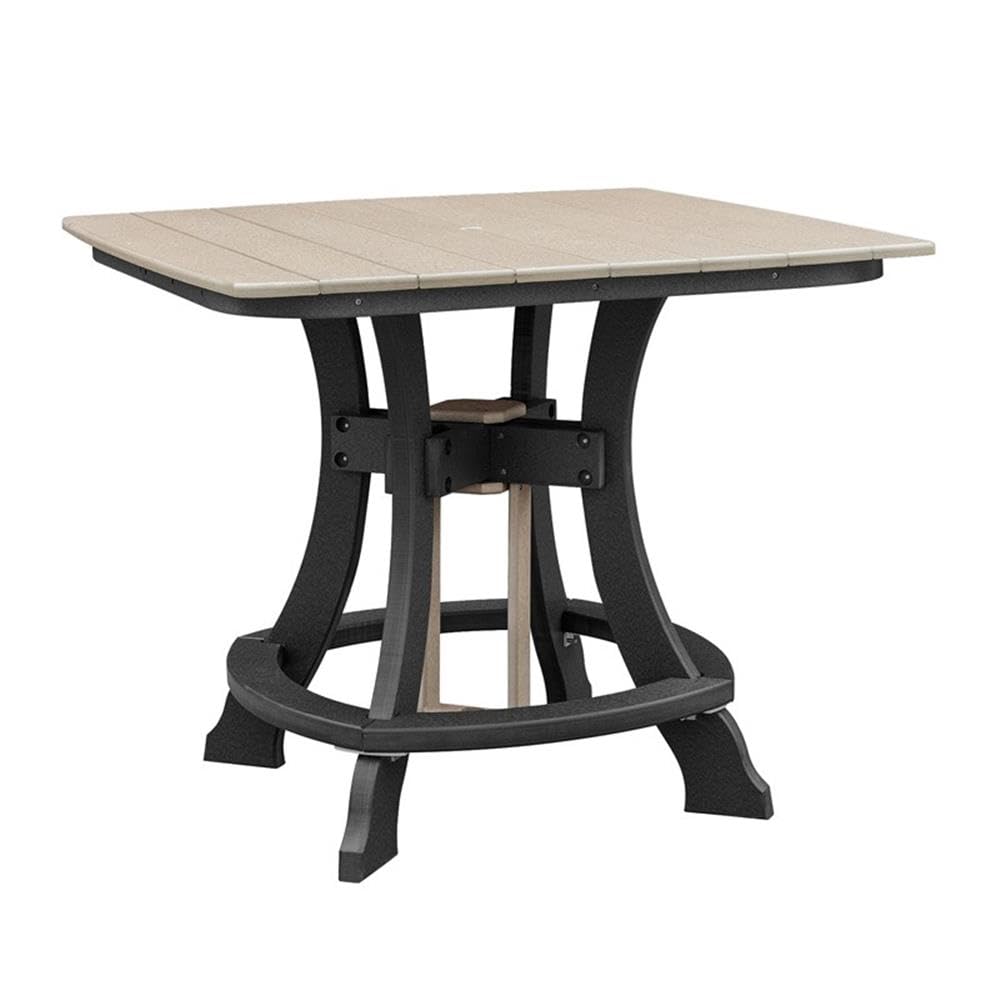 American Furniture Classics Five Piece Square Counter Height Dining Set, Weatherwood/Black