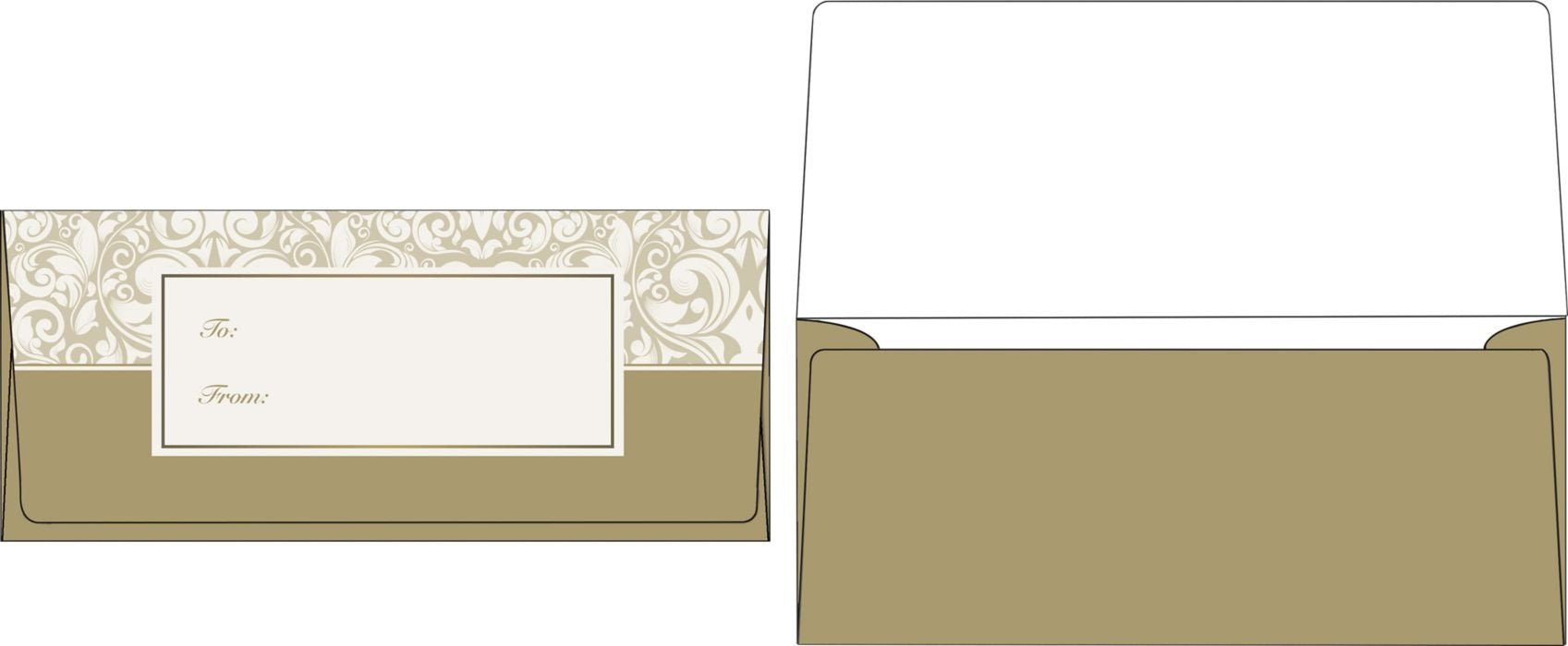 Luxpaper Currency Envelopes | 2 7/8' X 6 1/2' | Gold Damask | 70Lb. Text | 50 Qty