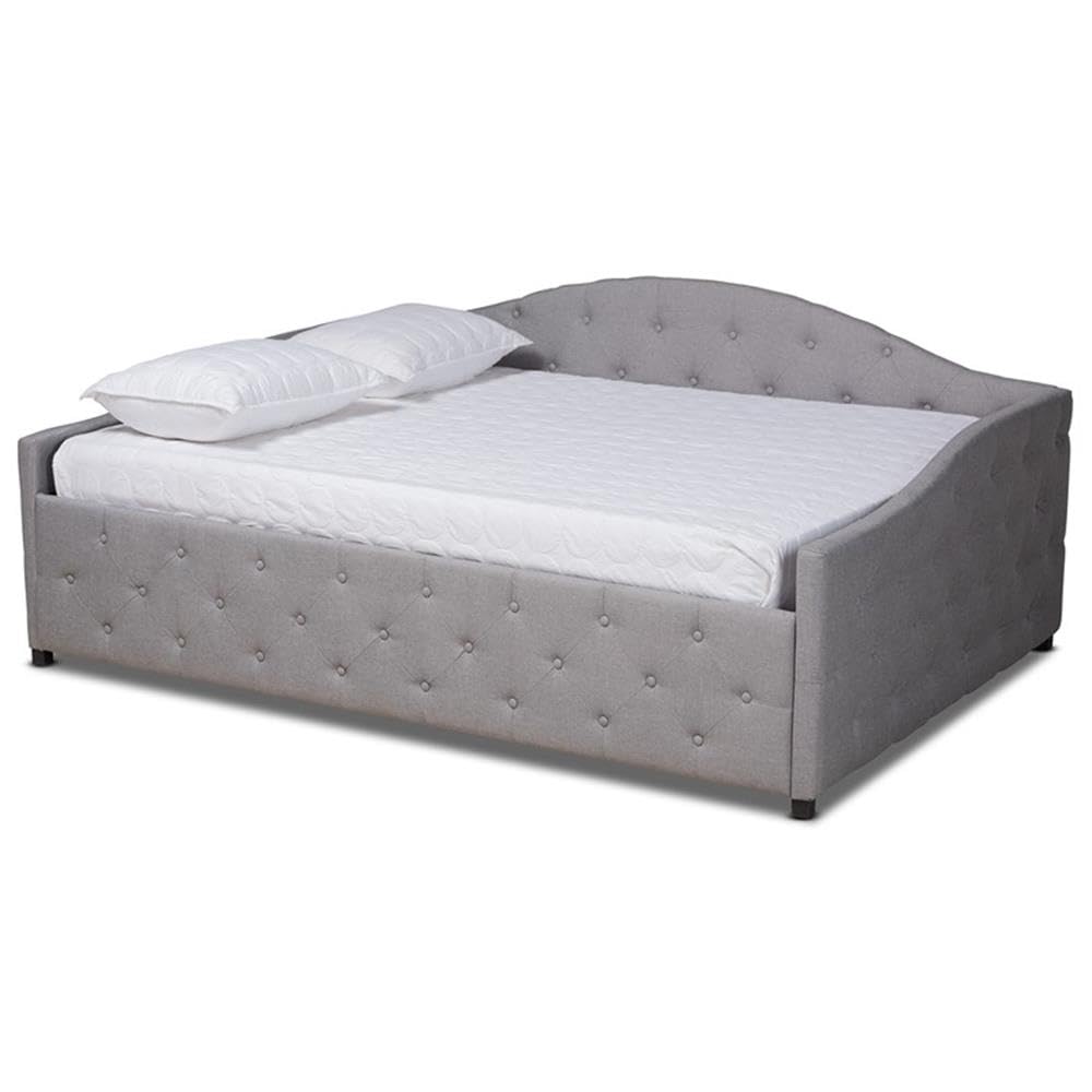 Baxton Studio Becker Modern and Contemporary Transitional Grey Fabric Upholstered Full Size Daybed