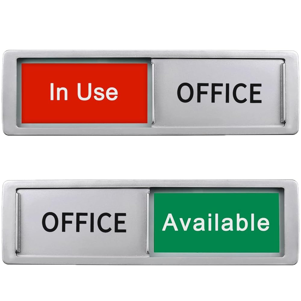 Office Door Signs Do Not Disturb, In Use/Available Sign,Non-Scratch Magnetic Privacy Sliding Door Signs Tells Whether Office Con